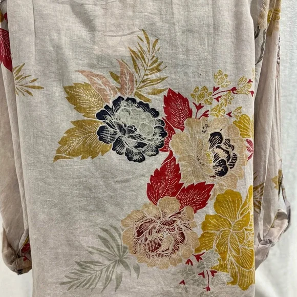 T3-Vintage Goa Grey Lilac Button Down Embroidered Blouse- NWT Size M - Picture 8 of 8